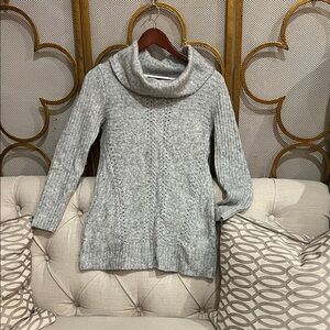 White House Black Market Light Gray Cowl Neck Sweater